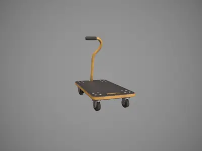 Transport Trolley - Yellow Low-poly 3D model
