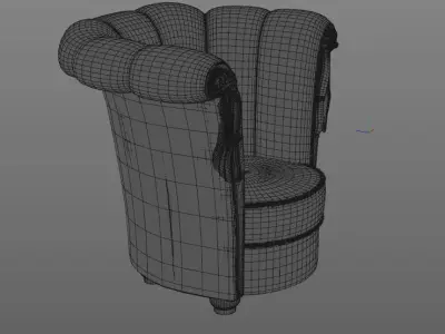 French Antique Louis XV Bergere style armchair  3D model