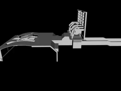 FLATBED  Truck Winch and Fifth Wheel 3D model