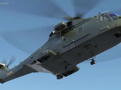 AgustaWestland AW101 Merlin Helicopter Royal Air Force 3D model