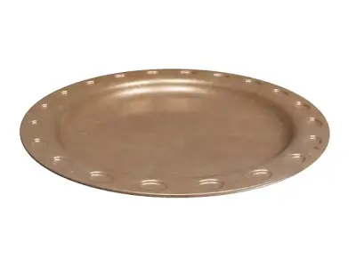 Antique Copper Plate Low-poly 3D model