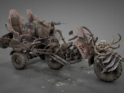 Post Apocalyptic Survival Bike 3D model