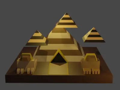 Future low poly floating pyramid Free low-poly 3D model