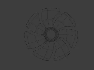 Industrial PC fan Low-poly 3D model