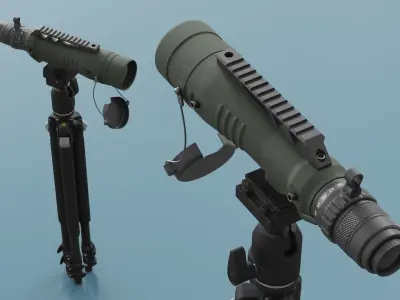 Long-Range Field Scope with Stand 3D model