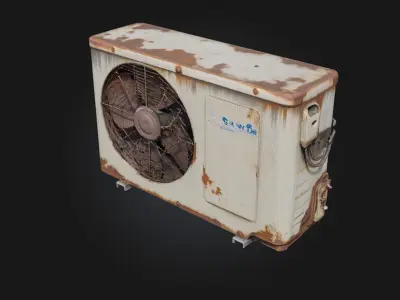 Rusty Air Conditioner Unit  Weathered Appliance for Realistic 3D model