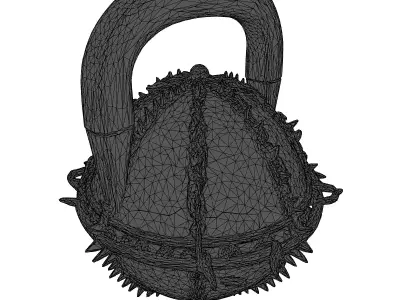Dark Fantasy Spiked Kettlebell 3D model