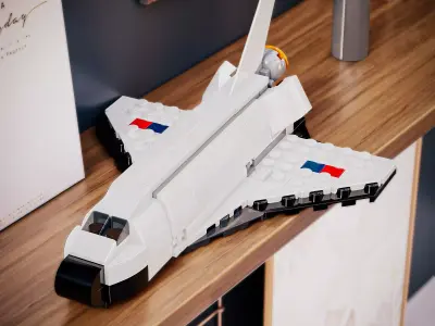 Modular Space Shuttle Toy Low Poly 3D Model Low-poly 3D model