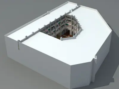 Architecture interior of building 3D model