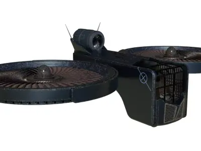 scifi helicopter 3D model purchase