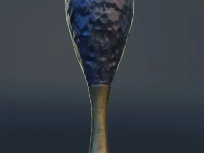 Golden Goblet Low-poly 3D model