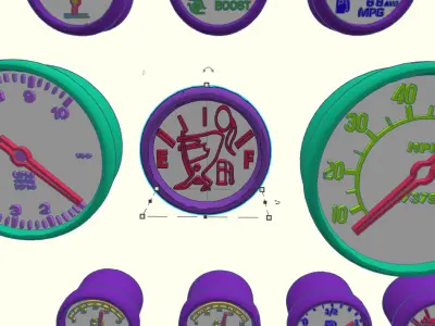 1-25th Semi Truck Instrument Gauges 3D print model