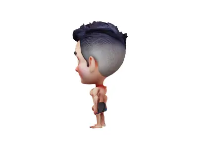 3d rendered cartoon character of a muscular man 3D model
