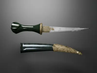 Dagger Low-poly 3D model 8