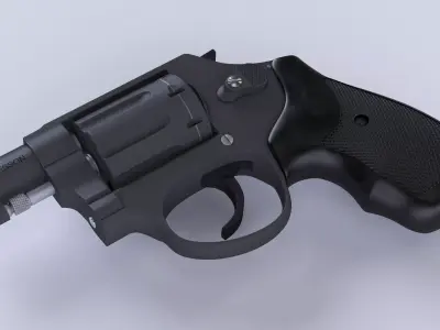 Smith and Wesson Small Revolver Black 3D model