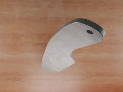 Throwing knife metallic PBR Low-poly 3D model