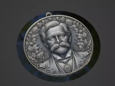 Wilhelm Conrad Rontgen Medallion 3D print model purchase