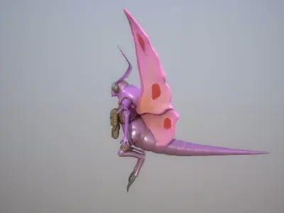 Stylized Military Fly Game-Ready Low-poly 3D model