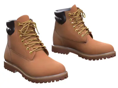 Boots Low-poly 3D model 2