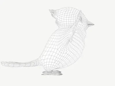 Cardinal Cartoon Bird Low-poly 3D model