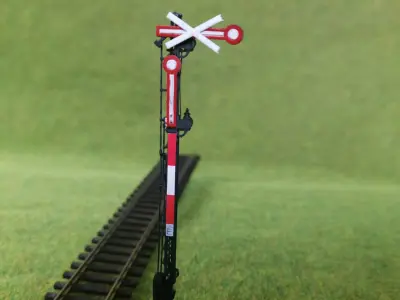Railway Semaphore double arm static invalidated 1-87 resin 3D print model