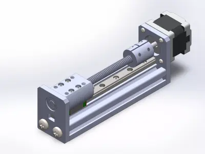Linear actuator with trapezoidal screw Free 3D model