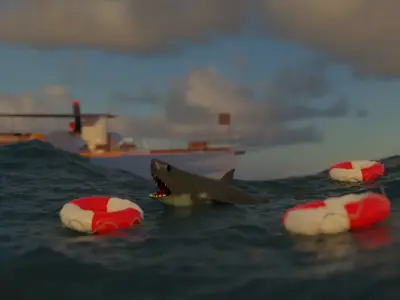 Shark - lowpoly model Low-poly 3D model