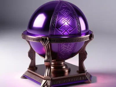 Glowing Purple Orb Claw Stand 3D model