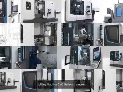 Milling Machine CNC Series 3D Model Pack