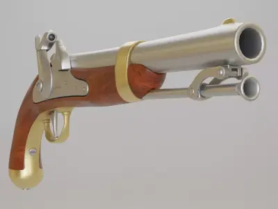 US Model 1842 Percussion - PBR Low-poly 3D model