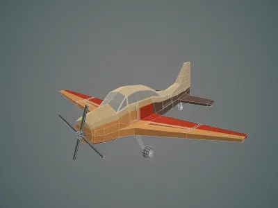 Airplane cartoon - 03 Low-poly 3D model