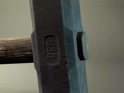Low Poly Hammer Low-poly 3D model