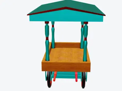 wooden cart or wooden kart modelling  3D model