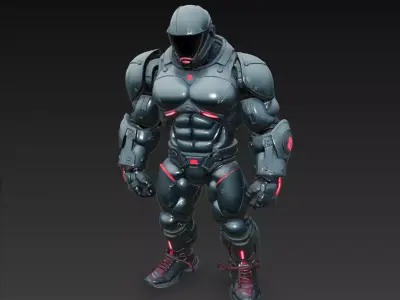 Cyber Muscle Armor 3D model