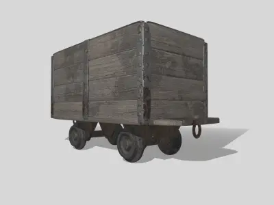 Mine cart Low-poly 3D model buy