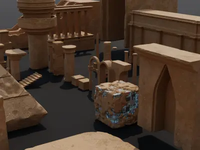 Ancient Temple 2 Low-poly 3D model