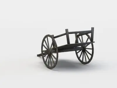 Hay wagon Low-poly 3D model purchase