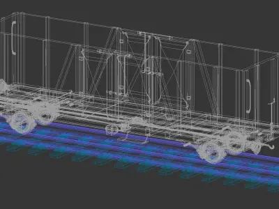 Rail freight transport 3D model