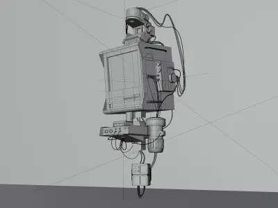 Scifi Retro Computer Asset Low-poly 3D model