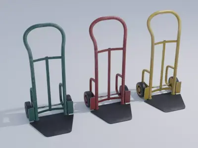 Industrial Dolly 4K and 2K Textures Low-poly 3D model