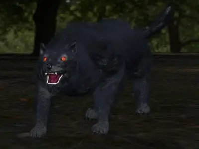 Wild scary wolf Low-poly 3D model