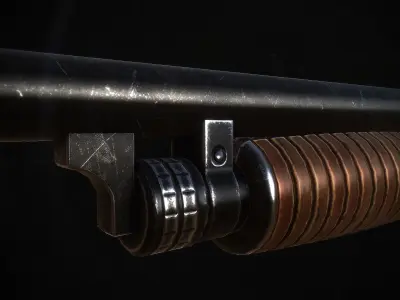 M37 Shotgun Low-poly 3D model