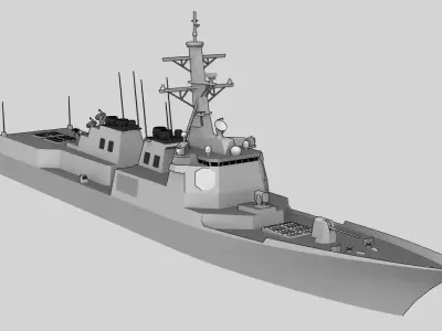 DDG Sejong the Great KDX III class Low-poly 3D model