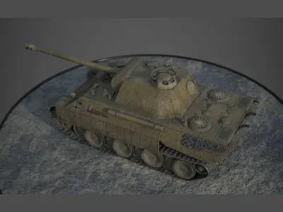 World War II - Panther Panzer V - Game Ready - PBR Low-poly 3D model