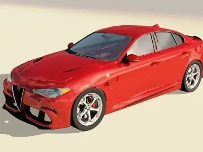 Alfa Romeo Giulia QV - 2016 Low-poly 3D model