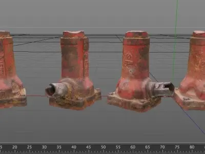 Old Rusty Bottle Jack Low-poly 3D model
