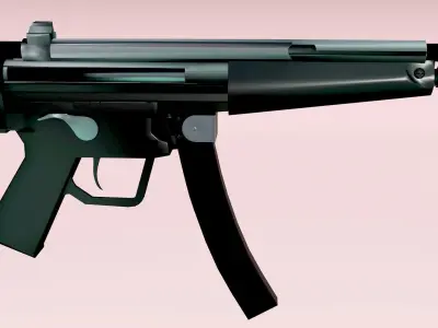 GUN HKSP5 - Model and Textures - Low-poly 3D model Low-poly 3D model