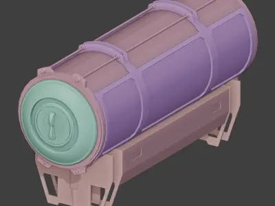 sci-fi sleeping or hybernation chamber pod Low-poly 3D model