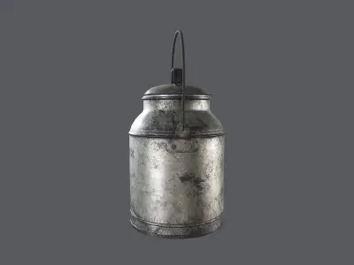 Old Milk Can Game Ready Low-poly 3D model