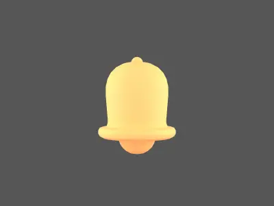 bell 3d cartoon Low-poly 3D model